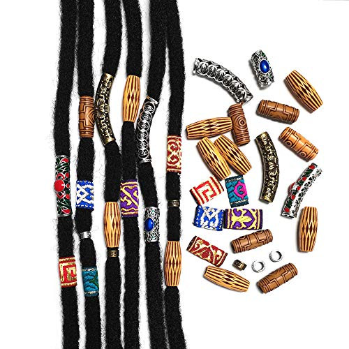 Aorola Hair Tube Beads Fabric Dreadlock Jewelry Wood-like Metal Viking Hair Braiding Accessories Women Men Locs Twists Hair Decoration Aorola Hair Tube Beads Fabric Dreadlock Jewelry Wood-like Metal Viking Hair Braiding Accessories Women Men Locs Twists Hair Decoration