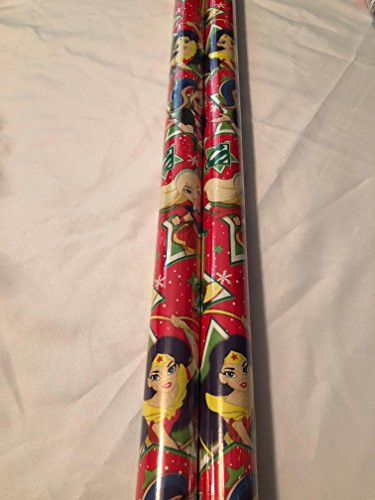 Large 70 sq ft Roll of Holiday Gift Wrapping Paper DC Comic Girls