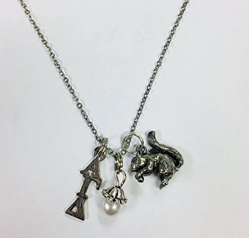 Alpha Gamma Delta AGD Trio Charm Necklace Sorority Greek Necklace 18 inch chain