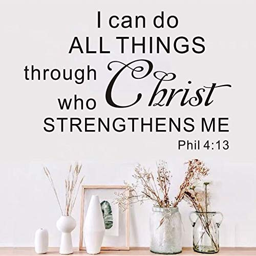 AnFigure Scripture Wall Decal Christian Wall Decal Quote Bible Verse Religious Biblical Faith Prayer Home Art Decor Vinyl Stickers I can do All Things Through Christ who Strengthens me 27_6x18 AnFigure Scripture Wall Decal Christian Wall Decal Quote Bible Verse Religious Biblical Faith Prayer Home Art Decor Vinyl Stickers I can do All Things Through Christ who Strengthens me 27_6x18
