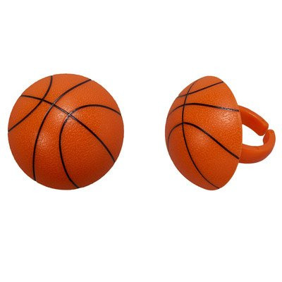 3D Basketball Cupcake Rings - 24 pc