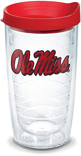 Tervis Ole Miss Rebels Logo Tumbler with Emblem and Red Lid 16oz Clear