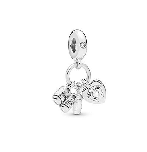 MiniJewelry Baby Bottle Shoes Dangle Charm for Bracelets Sterling Silver Charm for Women Sister Family
