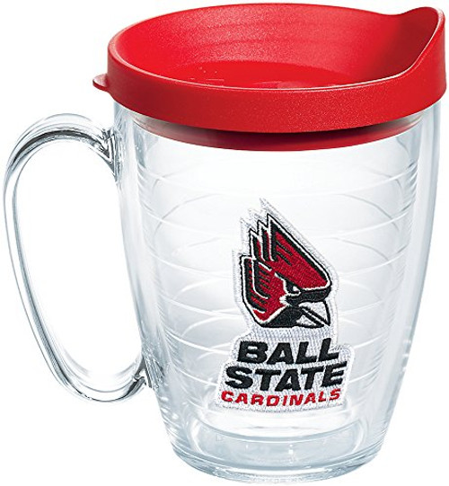 Tervis Ball State Cardinals Logo Tumbler with Emblem and Red Lid 16oz Mug Clear Tervis Ball State Cardinals Logo Tumbler with Emblem and Red Lid 16oz Mug Clear