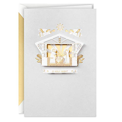 Hallmark Signature Boxed Christmas Cards Gold Foil Nativity 12 Cards and Envelopes