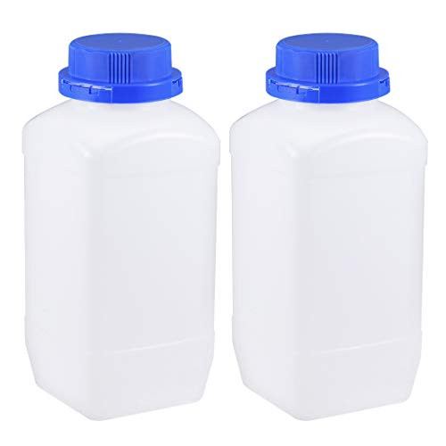 uxcell Plastic Lab Chemical Reagent Bottle 1200ml40_6oz Wide Mouth Sample Sealing Liquid Storage Container Translucent 2pcs