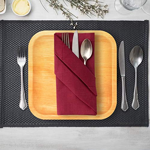 ecorasa -Areca Palm Leaf Plates- Eco-friendly Bio-degradable Disposable plates - Elegant and Sturdy Plates for Special Events like Wedding Camping Hiking - Pack of 25 - 8 Square