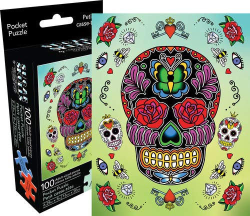 Aquarius Sugar Skulls 100 Piece Adult Pocket Jigsaw Puzzle