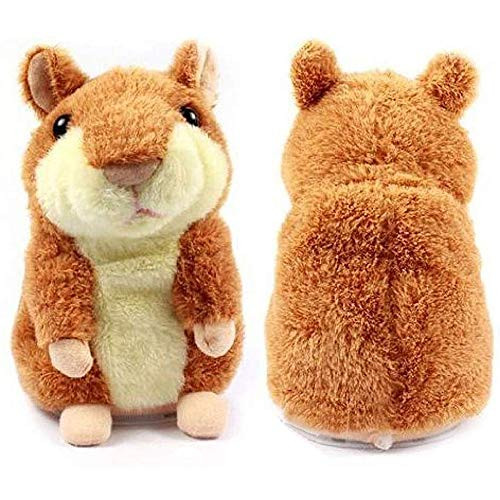 DTDR Talking Hamster Repeats What You Say Educational Talking Toy Mimicry Pet Repeating Hamster Plush Animal Toy Electronic Toy Gift for Kids Children Brown