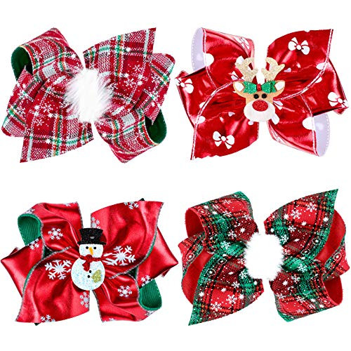 4 Pieces Christmas Large Hair Clips Christmas Large Bows Hair Accessories Alligator Hair Clips Sequins Snowman Fur Ball Hair Clips for Women Girls Kids Christmas Party Supplies 4 Pieces Christmas Large Hair Clips Christmas Large Bows Hair Accessories Alligator Hair Clips Sequins Snowman Fur Ball Hair Clips for Women Girls Kids Christmas Party Supplies