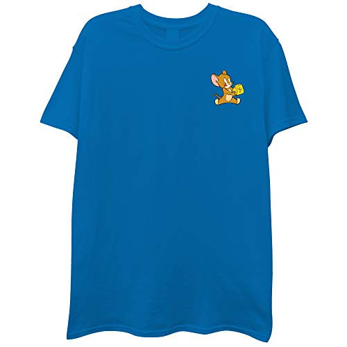 Mens Tom Jerry Battle Shirt - Classic Hanna-Barbera Tee - Vintage Cartoon Chase T-Shirt Royal Large Mens Tom Jerry Battle Shirt - Classic Hanna-Barbera Tee - Vintage Cartoon Chase T-Shirt Royal Large