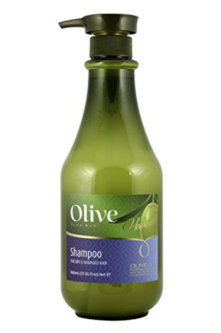 Cleansing Olive Shampoo by Frulatte with Organic Olive Oil rich in Vitamins A D   E for dry and damaged hair 27 fl oz