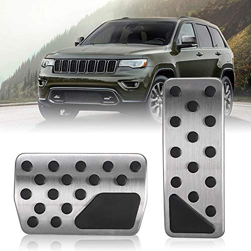 BORDAN Accelerator Gas Pedal Brake Pedal Cover Aluminum Alloy Foot Pedal Pads Kit for 2011-2019 Grand Cherokee Dodge Durango