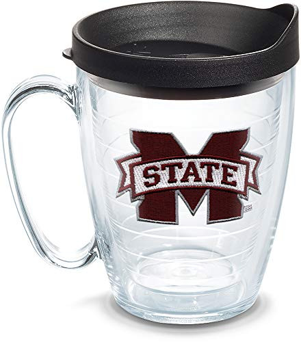 Tervis 1056669 Mississippi State Bulldogs Logo Tumbler with Emblem and Black Lid 16oz Mug Clear