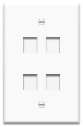 Legrand - On-Q WP3304WH Single Gang Oversized Wall Plate, 4Port, White