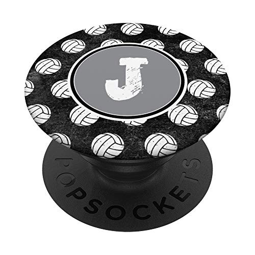 Gifts for Volleyball Players Girls Monogram Letter J Initial PopSockets PopGrip Swappable Grip for Phones   Tablets