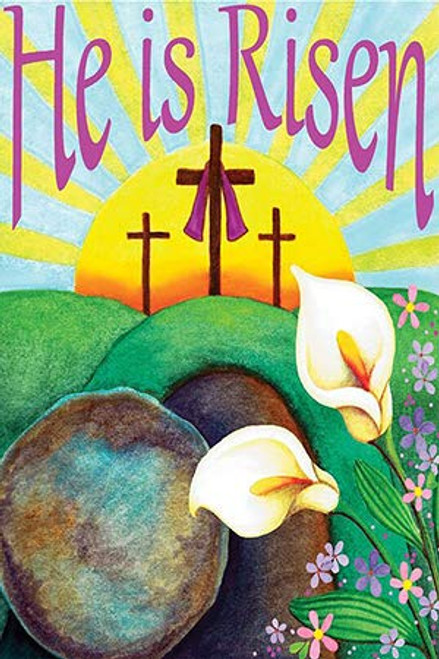 LHSION He is Risen House Flag 28 x 40 Inch Easter Cross Religious Garden Flag Decorative House Yard Double Sided Flag LHSION He is Risen House Flag 28 x 40 Inch Easter Cross Religious Garden Flag Decorative House Yard Double Sided Flag