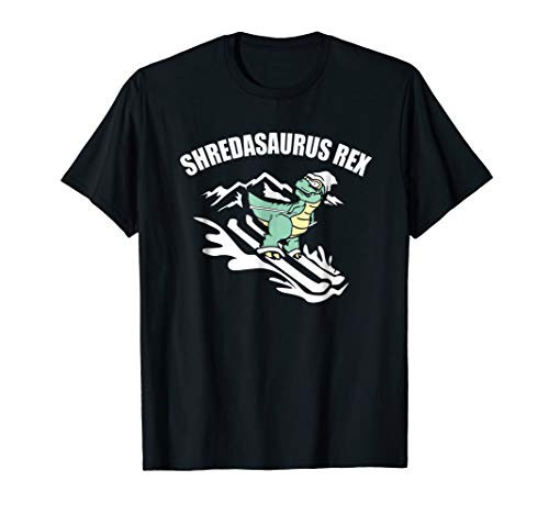 Shredasaurus Rex Ski Dinosaur T-shirt Kids Funny Skiing Gift
