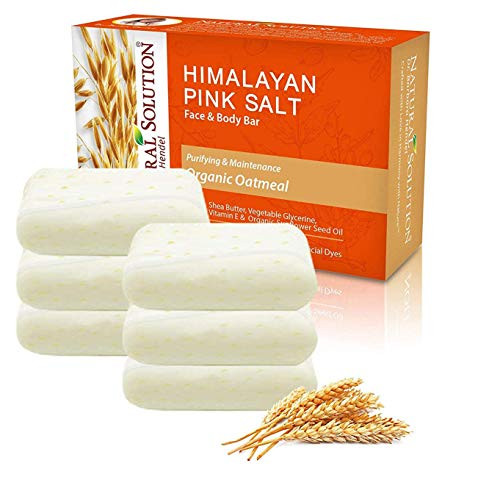 Natural Solution Himalayan Pink Salt Soap BarMoisturizing And Organic Bar SoapOatmeal - 5_2 oz Each 6 Pack