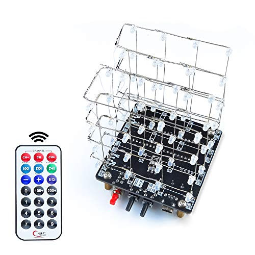 Etoput 4x4x4 LED 3D Light Cube DIY Soldering Practice Project Electronics Learning Kit for Beginners