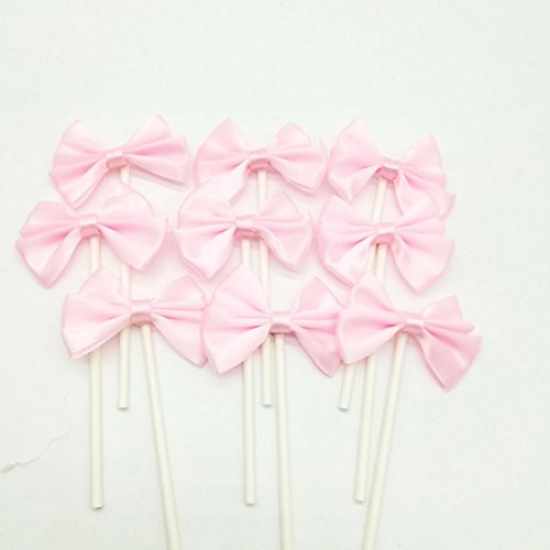 Paity Ribbon Bow Party Wedding Cupcake Toppers Birthday Cake Toppers Cake Decoration Bowknot Party Supplies Cupcake Toppers Wedding Cake Decoration/set of 12