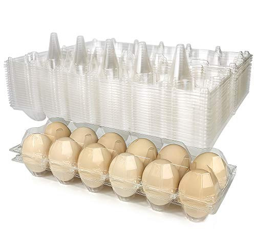 GOOD MOTHER Egg Cartons 20 Packs Plastic Egg Carton Holder for 12 Eggs Clear Egg Tray Holder Chicken Eggs Storage for Refrigerator Storage Family Chicken Farm Market Camping Picnic Travel