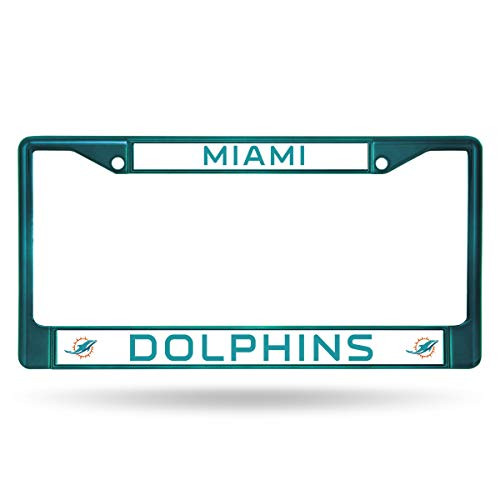 NFL Rico Industries Standard Chrome License Plate Frame Miami Dolphins NFL Rico Industries Standard Chrome License Plate Frame Miami Dolphins