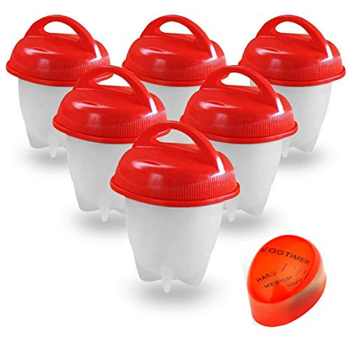 Egglettes Egg Cooker - Hard Boiled Eggs without the Shell, Eggies AS SEEN ON TV,6 Pack with BONUS ITEM.
