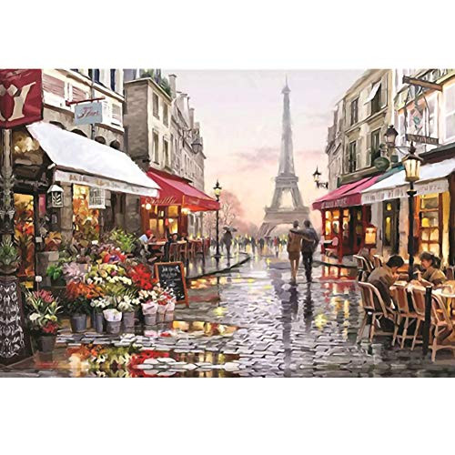 Jigsaw Puzzles for Adults 1000 Piece Large Puzzle-Paris Flower Street Jigsaw Puzzles 15x10 Paris Flower Street