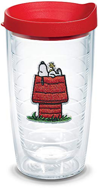 Tervis Peanuts - Snoopy Woodstock House Insulated Tumbler with Emblem and Red Lid 16oz Clear Tervis Peanuts - Snoopy Woodstock House Insulated Tumbler with Emblem and Red Lid 16oz Clear