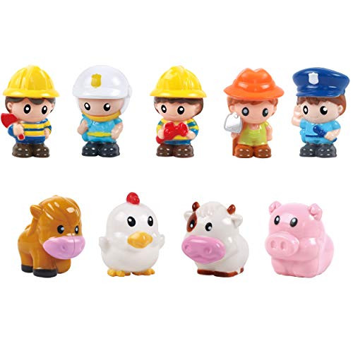 Play 2 Grow People Figures and Farm Animals Playset Set of 9 Dollhouse Figure Set - Cow Chicken Horse Pig 5 First Responders Figures Play 2 Grow People Figures and Farm Animals Playset Set of 9 Dollhouse Figure Set - Cow Chicken Horse Pig 5 First Responders Figures