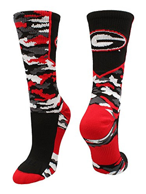 TCK University of Georgia Bulldogs Woodland Camo Crew Socks BlackScarletWhite Large TCK University of Georgia Bulldogs Woodland Camo Crew Socks BlackScarletWhite Large