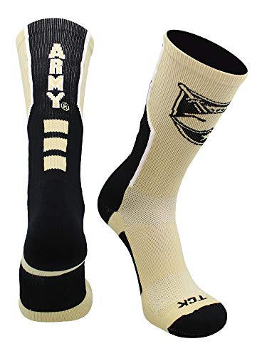 TCK Army West Point Perimeter Crew Socks Vegas GoldBlackWhite Medium