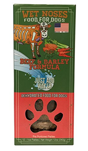 Wet Noses Dehydrated Dog Food  for All Pet Sizes Breeds  All-Natural Dry Dog Food  Delicious Dry Wet Food for Dogs  12 Oz_ Beef   Barley