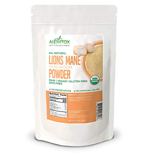 Alovitox Organic Lions Mane Mushroom Powder 4 Oz Gluten Free Non GMO and USDA Certified Alovitox Organic Lions Mane Mushroom Powder 4 Oz Gluten Free Non GMO and USDA Certified