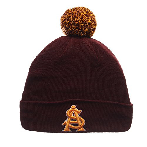 Zephyr Arizona State Sun Devils Maroon Cuff Beanie Hat with POM - NCAA ASU KidsYouth Cuffed Winter Knit Toque Cap