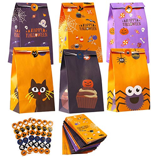 Zcaukya Halloween Party Bags 48 PCS Small Halloween Candy Treat Bags Set Trick Treat Goodie Paper Bags for Kids Halloween Party Favor Candy Bags Zcaukya Halloween Party Bags 48 PCS Small Halloween Candy Treat Bags Set Trick Treat Goodie Paper Bags for Kids Halloween Party Favor Candy Bags