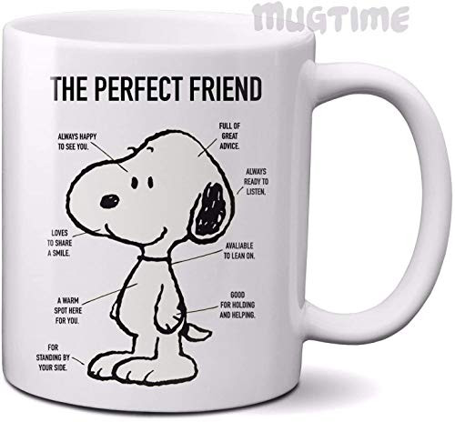 Funny Coffee Mug Tea Cup Peanuts - Snoopy - Perfect Friend - Coffee Tea Mug Cup - Ceramic - Gift