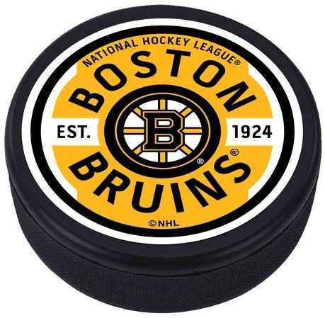 Mustang Boston Bruins 3D Textured Gear Souvenir Hockey Puck