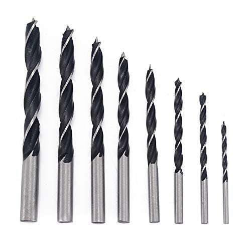 15 Piece Brad Point Drill Bit Set for Wood with Storage Case Assorted Sizes