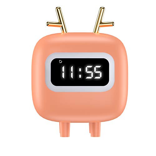 Ayybboo Alarm Clock Digital for Kids Bedside Kids Alarm Clock No Ticking Travel Alarm Clocks with Night Light Snooze Bedroom Office Digital Alarm Clocks Orange