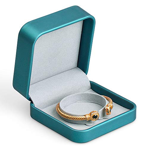 Woodten Green Round Corner PU Leather Ring Box Jewelry Necklace Earring Bracelet Gift Jewelry Packaging Box WH090 Bracelet Box