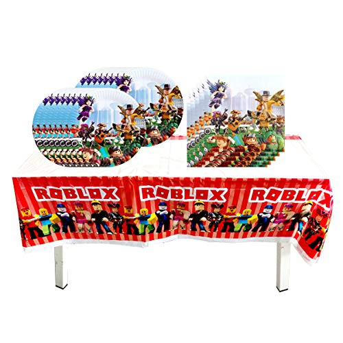 Video Game Birthday Party SuppliesIncludes 20 Paper Plates - 20 Napkin - 1 Table Cloth Serves 20 Guest