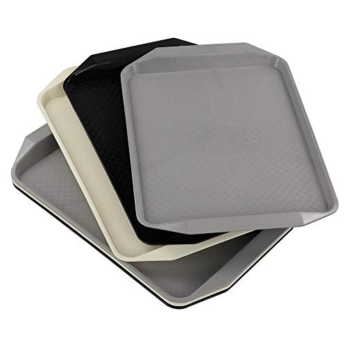 CadineUS 6-Pack Plastic Rectangular Serving Trays Fast Food Serving Tray
