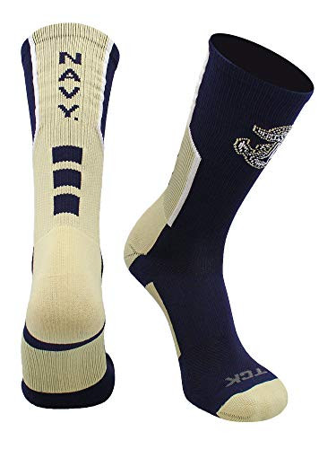 TCK Naval Academy Perimeter Crew Socks NavyVegas GoldWhite Large