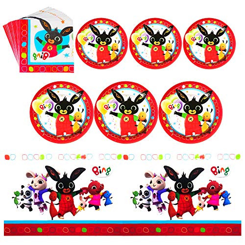 Teekilop Bing Bunny Themed Birthday Party Supplies Plates Napkins Table cloth Tableware for Kids Party Decorations