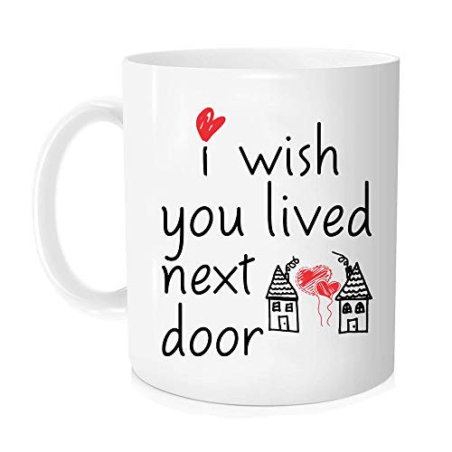 Funny Coffee Mug Best Friend I Wish You Lived Next Door Friendship Friend Neighbor Cup - Novelty Coffee Mug - 11oz