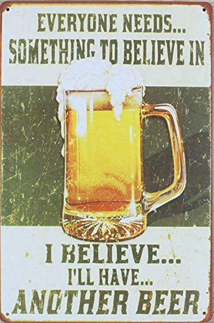 ERLOOD Vintage Metal Tin Sign Wall Plaque Poster I Believe I Will Have Another Beer for Cafe Bar Pub Beer Club Wall Home Decor Retro 12" X 8" ERLOOD Vintage Metal Tin Sign Wall Plaque Poster I Believe I Will Have Another Beer for Cafe Bar Pub Beer Club Wall Home Decor Retro 12" X 8"