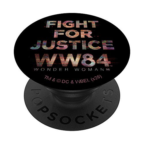 Wonder Woman 84 Fight for Justice Logo PopSockets PopGrip Swappable Grip for Phones   Tablets