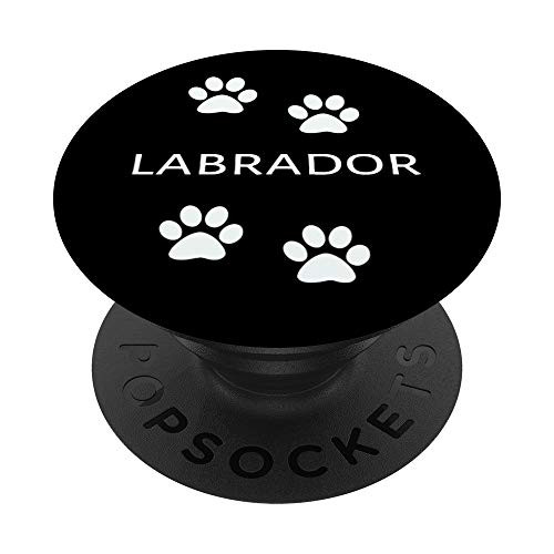 LABRADOR DOG LOVER PAWS BLACK PopSockets Grip and Stand for Phones and Tablets